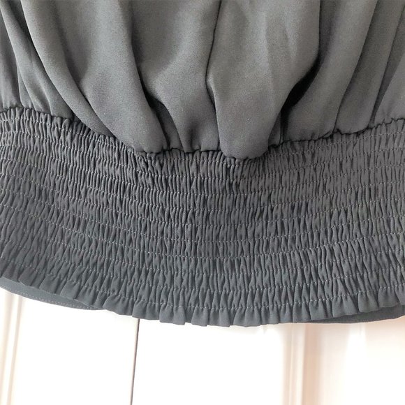 Jet Black Banded Bottom Dolman Express Blouse XXS - Picture 5 of 16